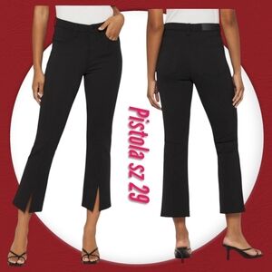 Pistola Lennon High Rise Crop Boot Front Slit Dressy Black Pants